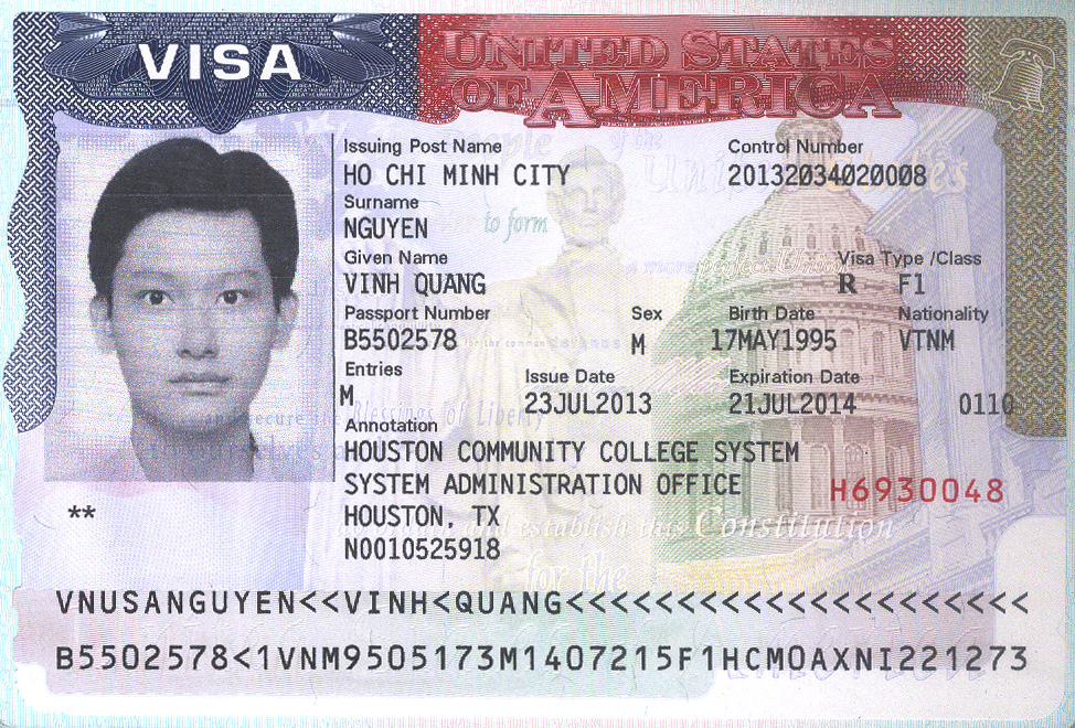 Visa du học Mỹ - Nguyễn Quang Vinh